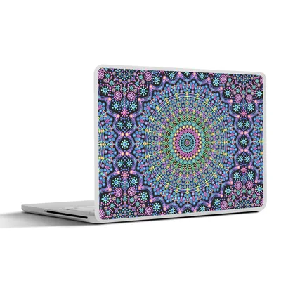 Produktbild von MuchoWow® Laptop Aufkleber Sticker Cover Mandala - Hippie - Regenbogen - Neon - Muster 25x18 cm - Laptop-Deko
