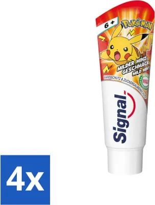 Produktbild von Signal – Pokémon – Zahnpasta – Milder Minzgeschmack – Gegen Zahnstein – Für Kinder ab 6 Jahren – 75 ml - Vorteilspack - 4 Stücke