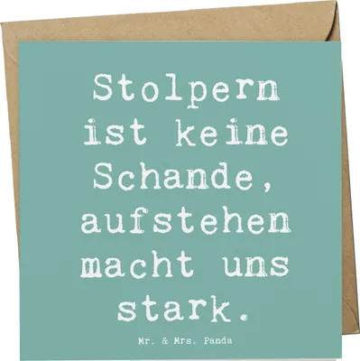 Produktbild von Mr. & Mrs. Panda Grußkarte Spruch Aus Fehlern lernen - Meeresbrise - Geschenk, Lebensweisheit, faltkarte, Unterstützung, positive Energie, anlasskarte, Chancen, Vertrauem
