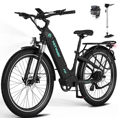 Produktbild von HITWAY E-Bike damen herren 26X3.0 Zoll Elektrofahrrad, E-Mountainbike, 48V 18 Ah 864Wh MTB max. 55–80 km ab 170 cm, 7-Gang, Heckmotor,APP,NFC