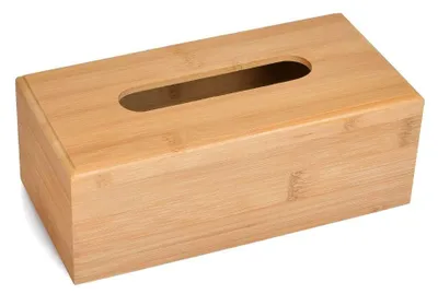 Produktbild von Bambus Taschentuchspender - Holz Taschentuchbox - Taschentuchhalter - Dekorativer Spender - Staubdicht - Handgefertigt