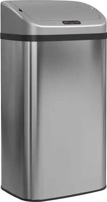 Image de 48 L Poubelle à capteur pour la cuisine ou le bureau, fonction de fermeture automatique, acier inoxydable, ton argenté
