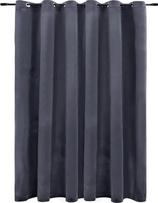 Produktbild von vidaXL Verdunkelungsvorhang mit Metallösen Samt Anthrazit 290 x 245 cm