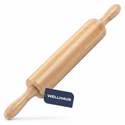 Produktbild von WELLHAUS Teigrolle Bambus 46x55cm Nudelholz Backzubehoer