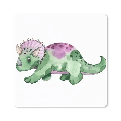 Produktbild von MuchoWow® Mauspad Mousepad Dinosaurier - Kinderzimmer - Grün - Jungen - Mädchen - Kinder 30x30 cm - Mousepads - Maus Mat - Pad - Mausunterlage - Gaming