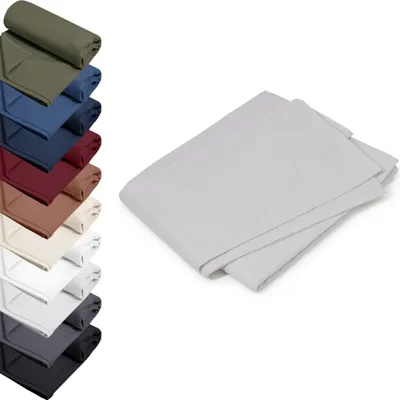Produktbild von DOPPELPACK Bettlaken ohne Gummizug 220x240 cm Haustücher 100% RENFORCE Baumwolle Betttücher Tischdecken, Farbe: Hellgrau
