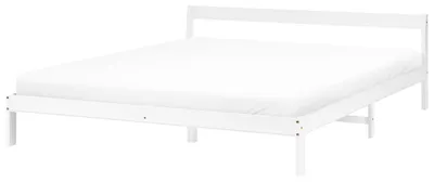 Obrázok produktu pre BELIANI Posteľ, biela, borovicové drevo, 180 x 200 cm, rám s roštom, minimalistický, škandinávsky štýl
