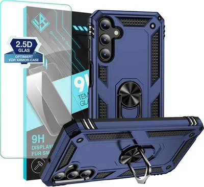 Produktbild von Armor Outdoor Handyhülle für Samsung Galaxy A15 / A15 5G Handy Panzer Case Schutzhülle mit 9H Displayglas Displayschutz Farbe: Blau