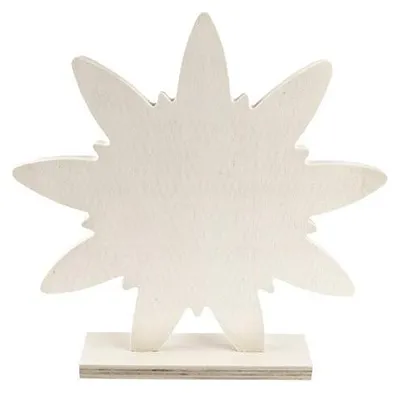 Holzblume zum Hinstellen, 23 x 23 x 4,3 cm, braun