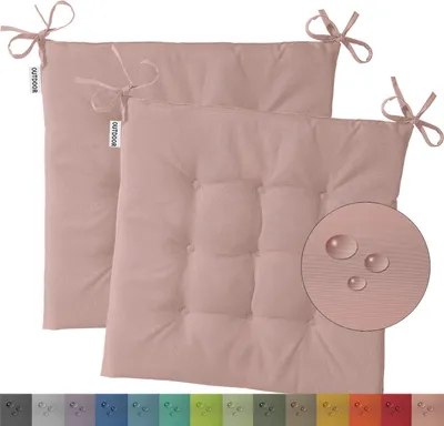 Produktbild von heimtexland 2er Pack Outdoor Stuhlkissen Sitzkissen wasserabweisend wetterfest Gartenkissen 40x40 gesteppt Gartenstuhl Gartenbank Polster Kissen UV-beständig Typ551 Altrosa
