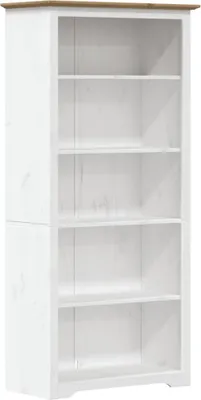 Obrázek produktu pro vidaXL Knihovna 5 přihrádek BODO Brown 82x40x173 cm masivní borovicové dřevo
