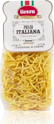 Produktbild von LIVERA - Tagliolini al limone, Hartweizengrießpasta, italienische handwerkliche Verarbeitung, 12er-Pack à 250gr