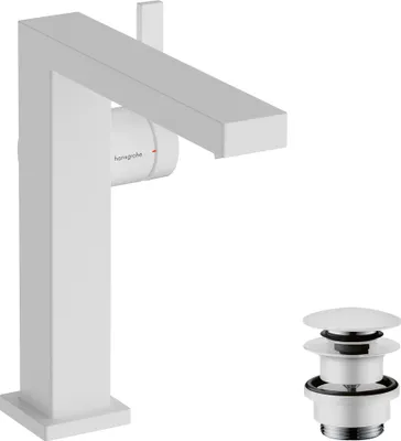 Immagine prodotto di hansgrohe Tecturis E Fine Mitigeur monocommandé pour lavabo 150, saillie 157mm, garniture de vidage Push-Open, CoolStart, EcoSmart+, 73040700, 73040700