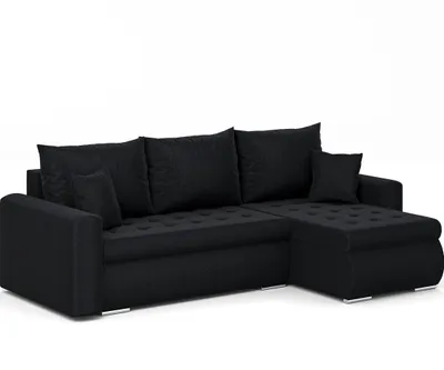 Zdjęcie produktu dla Narożnik Luis L - narożnik w kształcie litery L, sofa rozkładana, z funkcją spania, pojemnik, poduszki i pikowanie, meble tapicerowane, PRAWY Neve 100