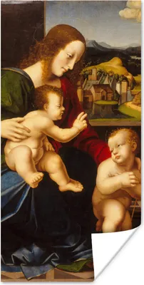 Produktbild von MuchoWow® Poster Johannes der Täufer - Leonardo da Vinci 80x160 cm - Kinderzimmer