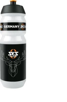 Obrázok produktu pre SKS 10474 Veľká plastová fľaša na pitie 750 ml, s logom, transparentná/čierna (1 ks)