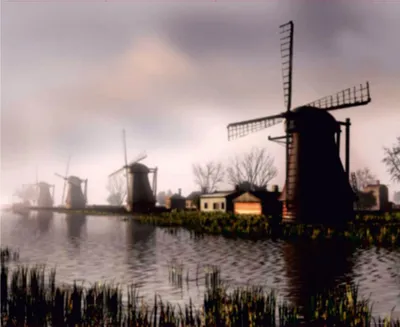 Productafbeelding van Vlies Fotobehang Molen (360 x 270 cm, 4 Delen)