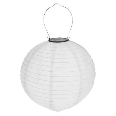 Produktbild von Solar LED Lampion Party Garten Laterne ø 20cm Weiß Deko Lampenschirm Lampe Kugel Gartenlampion