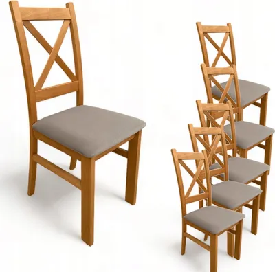 Obrázek produktu pro 6x Čalouněná židle Crossbone Craft dub + šedá