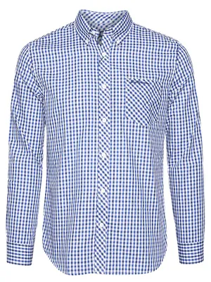 Produktbild von S|BEN SHERMAN Gingham Herren Langarm Hemd 0077860-BLUE