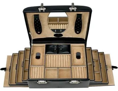 Produktbild von WINDROSE Schmuckschatulle Merino Jewelry Case Black schwarz