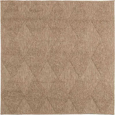 Image de vidaXL Tapis d'intérieur et d'extérieur AGIRA Nature, 120 x 120 cm, polyester
