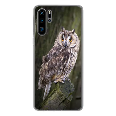 Produktbild von MuchoWow® Handyhülle Schutzhülle Hülle für Huawei P30 Pro Eule - Nahaufnahme - Baum Silikon Softcase Handy Hülle - Schutzdeckel