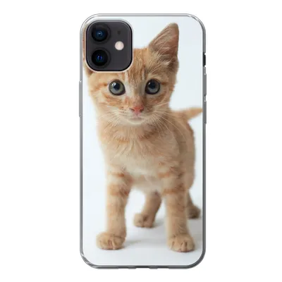 Produktbild von MuchoWow® Handyhülle Schutzhülle Hülle für iPhone 12 mini Katze - Rot - Kätzchen - Mädchen - Kinder - Jungen - Kind Silikon Softcase Handy Hülle - Bild