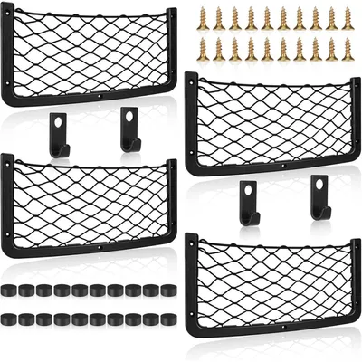 Productafbeelding van Bagagenet voor auto, organizer, elastisch, 36,5 * 18,5 cm, 4 stuks
