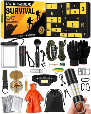 Survival Adventskalender 2026 – 24 Outdoor-Campingteile für Männer