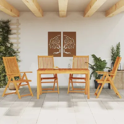 Image de Maison Exclusive - Ensemble de salle à manger de jardin 5 pièces 140x80x74 cm en bois d'acacia massif