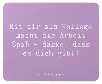 Produktbild von Mr. & Mrs. Panda Mauspad Spruch Kollege Freude - Lavendeltraum - Geschenk, Mouse Pad, Mousepad, Bedanken, pc, Danke sagen, mousematte, handgefertigt, Freundschaft