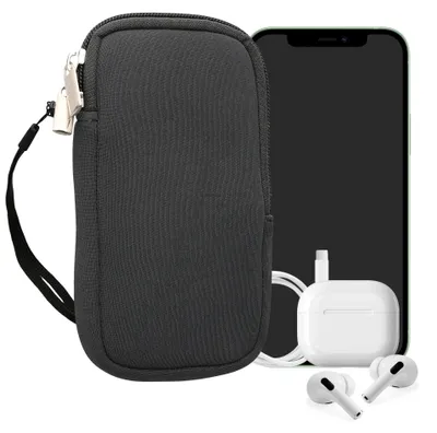 Produktbild von kwmobile Neopren Handytasche für Smartphones M - 5,5" - Handy Tasche mit Reißverschluss - Handyhülle universal Grau