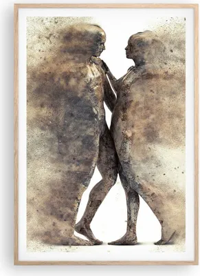 Produktbild von Gerahmtes Poster - Rahmen in heller Eiche - Staub eine Frau ein Mann der Liebe - 70x100 cm - Wand Bild - Wanddeko - Wandbilder - Wandposter - Bilderrahmen - Bilder - Kunstdruck - P2NPA70x100-3102