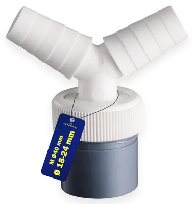Y-Abflussanschluss für Waschmaschine & Spüler, 18-24 mm auf DN40