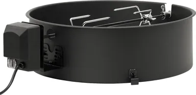 Produktbild von BBQ-Toro Grillspieß-Set 5-teilig mit Grillkörper, Spieß, Motor und Fleischnadeln für Kugelgrill Ø 47 cm, Metall verchromt, lackiertes Blech, Spießlänge 70 cm, Innendurchmesser Ø 45 cm, Außenmaß 75 x 47 x 16 cm, max. 10 kg Traglast, 2-3 U/min Motor für Braten, Hühnchen, Truthühner