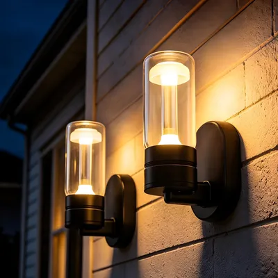 Zdjęcie produktu dla ZMH, lampa ścienna zewnętrzna LED, 2 sztuki, do użytku wewnętrznego i zewnętrznego, 10W, 3000K, czarna, IP65, lampa ścienna zewnętrzna, oświetlenie zewnętrzne, idealna do ścian domu, tarasu