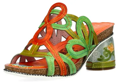 Produktbild von Laura Vita Damen Pantolette Hochfront und Blockabsatz Framboiseo 32, Größe:39 EU, Farbe:Orange