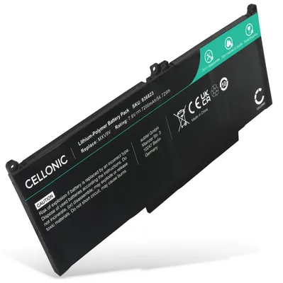 Image de CELLONIC 1x Batterie pour Ordinateur portable Compatible avec Dell Latitude 14 7400, Latitude 5300, Latitude 5310, MXV9V - (7200mAh, 7.6V)