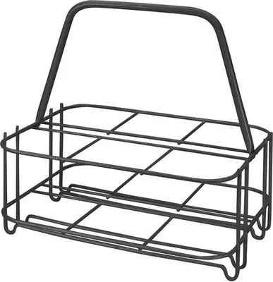 Image de Porte-bouteilles noir pour 6 bouteilles, compact, 31 x 24 x 33 cm, rangement de cuisine