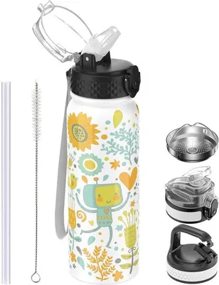 Obrázek produktu pro Nerezová sportovní termoska 600 ml/20 oz, nepropustná, bez BPA, s rukojetí