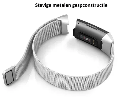 Productafbeelding van DrPhone Fitbit Charge 3 / Charge 3 SE Magnetische Milanese Armband - RVS