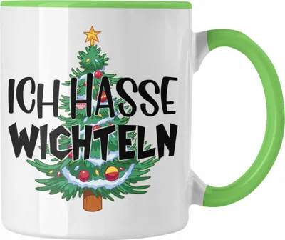 Produktbild von Trendation - Schrott-Wichtelgeschenk für Frauen Kollegen Geschenk Wichteln Weihnachten Ich Hasse Wichteln Geschenkidee Schrottwichteln (Grün)
