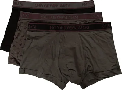 Immagine prodotto di Boxer uomo EMPORIO ARMANI parigamba confezione 3 capi elastico a vista cotone elasticizzati articolo 112130 4F717, EUR S - CN 165/90 - BR P - MX CH, Cotone 95%,Spandex 5%