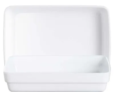 Image de Assiette de service rectangulaire, lot de 6, dimensions : 175 x 115 x 36 mm