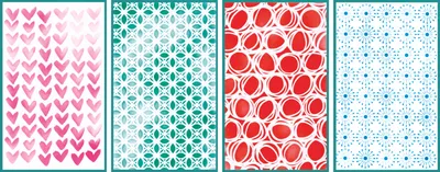 Produktbild von Sizzix Stencil Set "Backgrounds", 4 Stück
