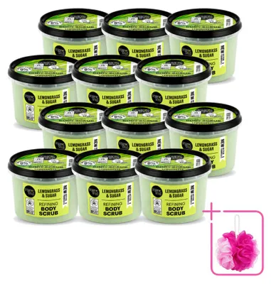 Produktbild von 12 x Organic Shop Body Scrub Lemongrass - Erfrischend und pflegend - 250 ml - Sparpackung - 12 Stücke