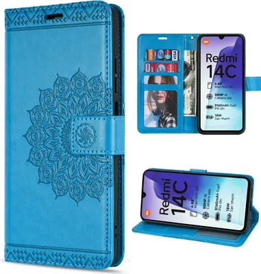 Produktbild von Handy Tasche für Xiaomi Redmi 14C / Poco C75 Hülle Handyhülle Klapphülle Wallet Case in Blau