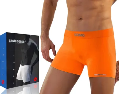 Produktbild von Sesto Senso Herren boxershorts SOLAR nahtlose Unterwäsche flexibel Männer Stretch - Orange - L/XL