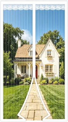 Imagen del producto de Puerta mosquitera, con cierre magnético, 100 x 210 cm, protección contra insectos para puertas